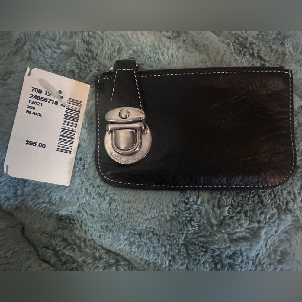 HTF π NWT π Authentic Marc Jacobs Black Leather Credit Card Wallet Saks - Picture 2 of 8
